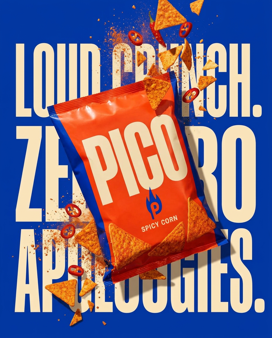 Finished Pico spicy corn campaign poster